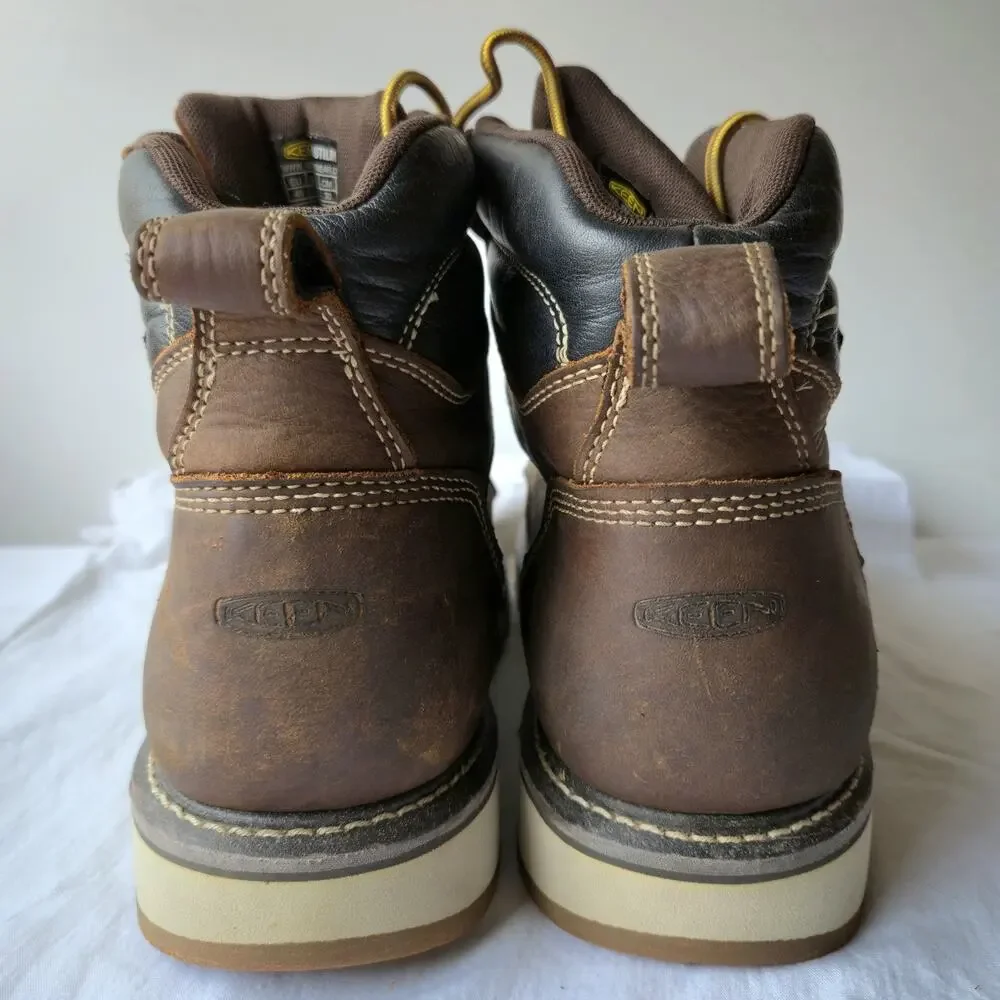 KEEN Cincinnati Mens 6'' Waterproof Leather Carbon Toe Work Boots Brown Size 12